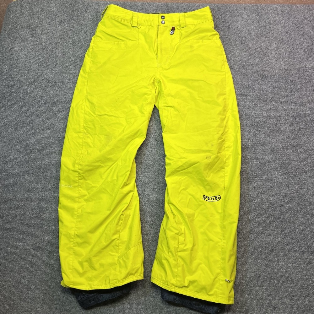 Volcom Snow Pants Mens Small Yellow Nimbus 10K Waterproof Ski Snowboard Lined